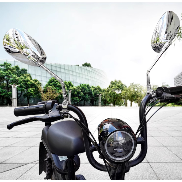 Motorlife 2 Chiếc Xe Máy Chiếu Hậu Mạ Điện Chống Rỉ Sét Bề Mặt Trong Suốt Tay Cầm Phía Sau Gương Cho