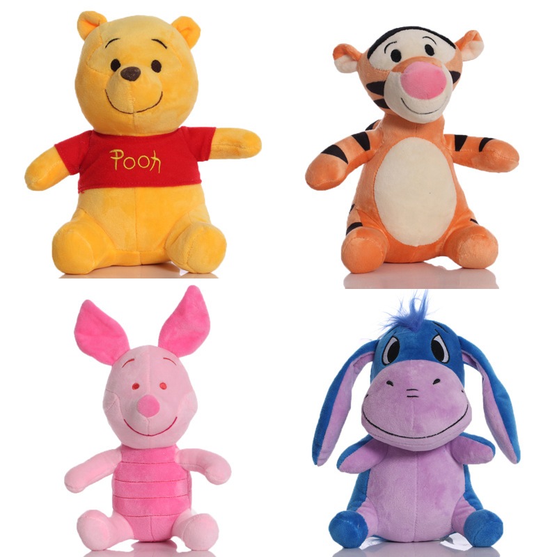 DISNEY Thú Nhồi Bông 23cm 4 Kiểu Dáng Hoạt Hình Gấu pooh Hổ eeyore piglet edward pooh Mềm Mại Làm Qu