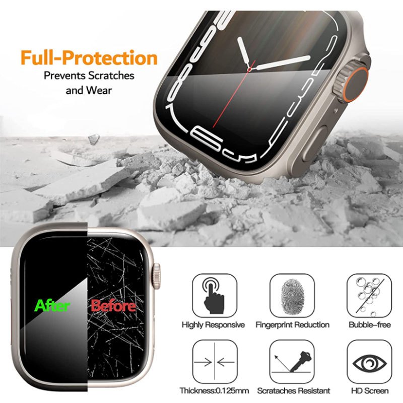 Ốp Bảo Vệ Màn Hình Bằng PC Cứng Siêu Mỏng Cho Apple Watch 45mm 44mm 40mm 41mm iwatch 8 / 7 / 6 / 5 / 4