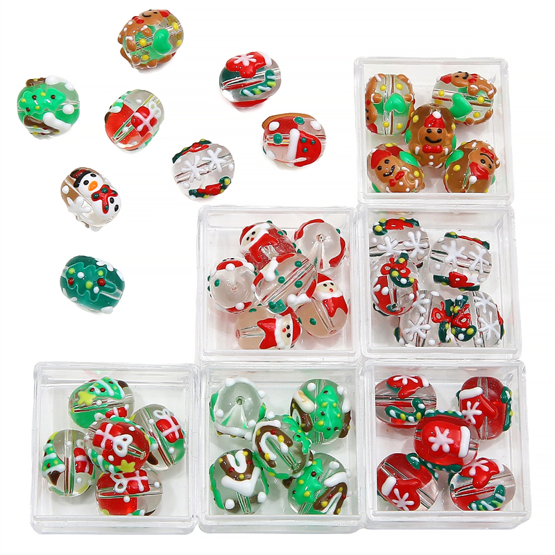 1 Túi Hạt Thủy Tinh Xâu Chuỗi Hạt Thủ Công Trang Trí Giáng Sinh Dành Cho Làm Trang Sức Giáng Sinh