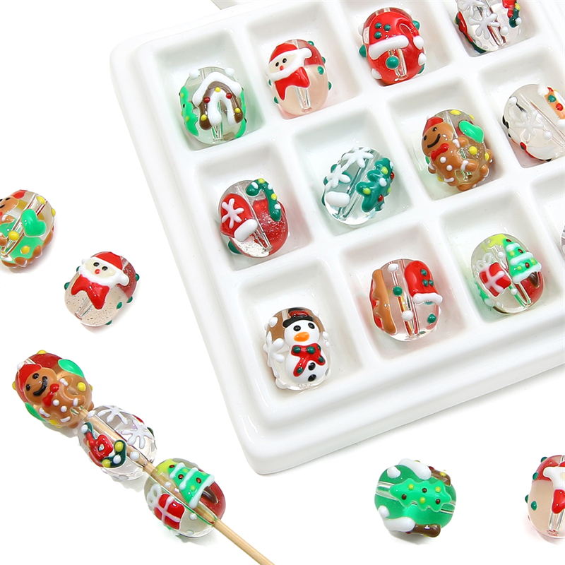 1 Túi Hạt Thủy Tinh Xâu Chuỗi Hạt Thủ Công Trang Trí Giáng Sinh Dành Cho Làm Trang Sức Giáng Sinh