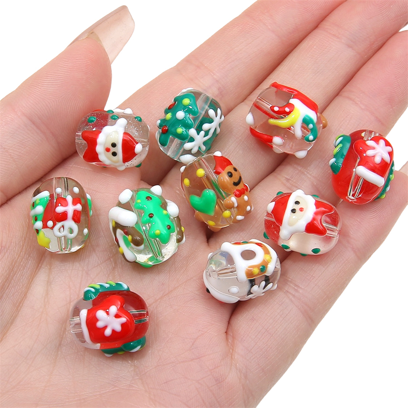 1 Túi Hạt Thủy Tinh Xâu Chuỗi Hạt Thủ Công Trang Trí Giáng Sinh Dành Cho Làm Trang Sức Giáng Sinh