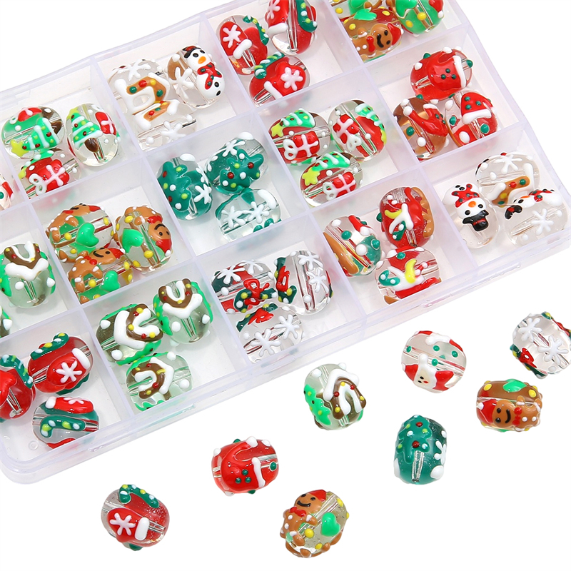 1 Túi Hạt Thủy Tinh Xâu Chuỗi Hạt Thủ Công Trang Trí Giáng Sinh Dành Cho Làm Trang Sức Giáng Sinh