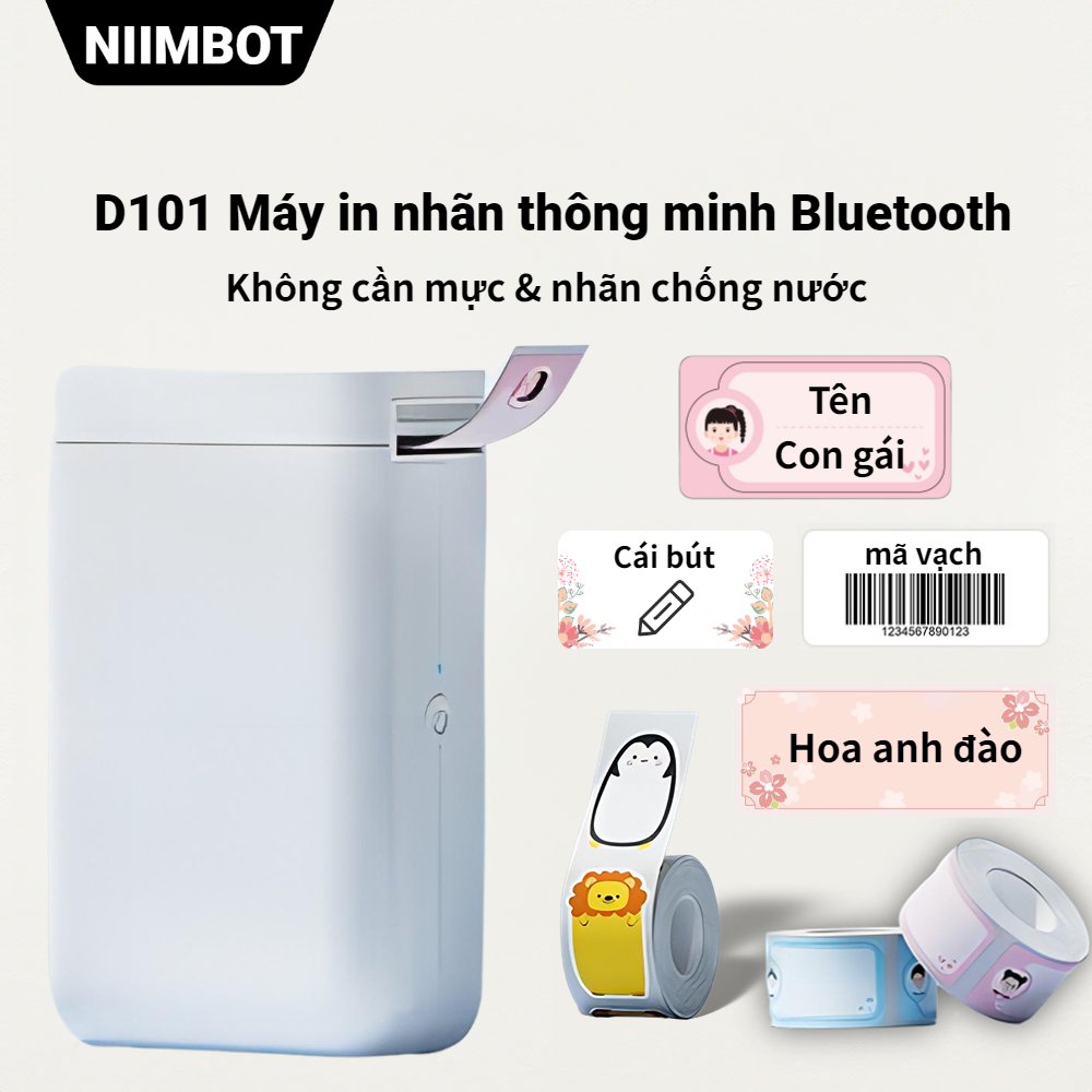 Cuộn Băng Keo Dán Nhãn Hiệu Máy In NIIMBOT D101 Kết Nối Bluetooth Không Dây R1