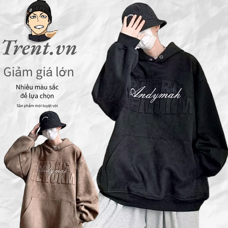 Áo Hoodie Dáng Rộng Lót Nhung Dày Dặn Thời Trang Thu Đông Hàn Quốc Cho Nam Và Nữ Áo Mùa Đông Nam Hoodie Zip Xám Drew Chính Hãng