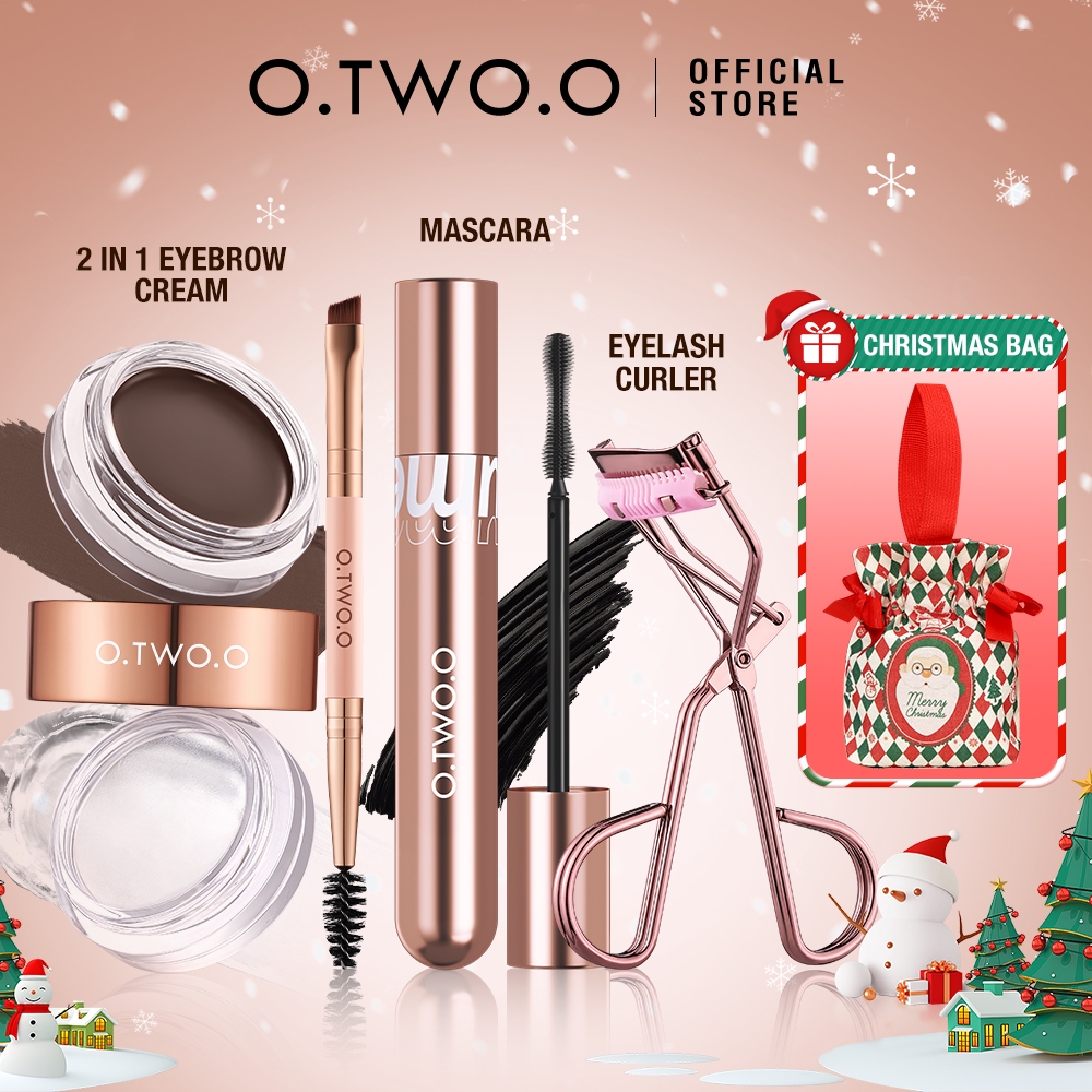 O.two.o Bộ Trang Điểm 3 Trong Một 1 Gồm mascara + Bút Kẻ Lông Mày + Túi Vải canvas 160g Hiệu o.two.o