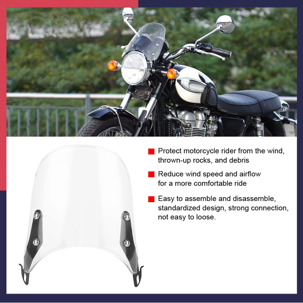 Motorlife Kính chắn gió phù hợp với xe máy 5-7 "Kính đèn pha tròn cho YAMAHA