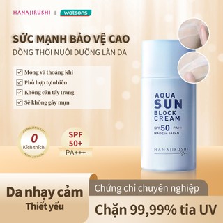 Kem chống nắng HANAJIRUSHI SPF 50+ PA ++ không nhờn 55ml