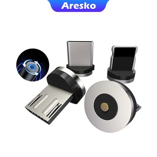 Đầu cắm nam châm tròn micro USB type C Aresko chống bụi cho điện thoại