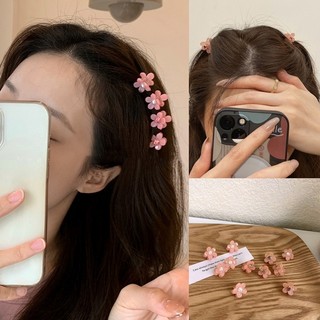 Kẹp Tóc Mini Đính Hoa Màu Hồng Dễ Thương Phong Cách Hàn Quốc