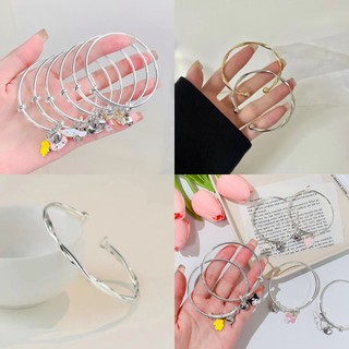 Vòng tay hở hình gợn sóng đơn giản