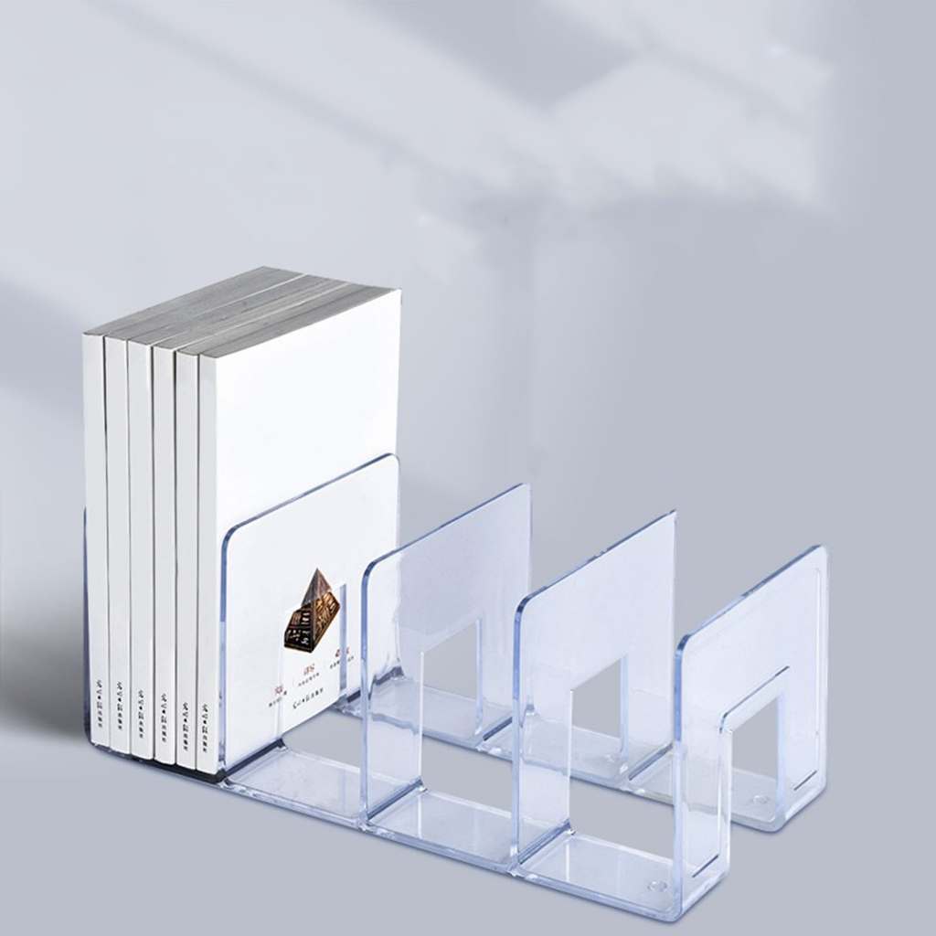 Giá sách Trong suốt acrylic giá sách máy tính để bàn kệ sách ngăn lưu trữ sách bookend kệ để bàn đứng sách