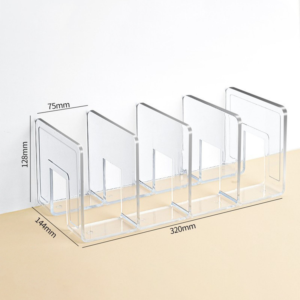Giá sách Trong suốt acrylic giá sách máy tính để bàn kệ sách ngăn lưu trữ sách bookend kệ để bàn đứng sách