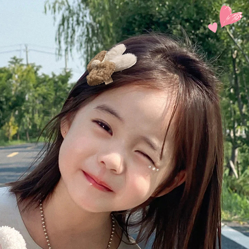Set 8 / 9 Kẹp Tóc Màu Nâu Họa Tiết Hoạt Hình Phong Cách Hàn Quốc Cho Bé Gái