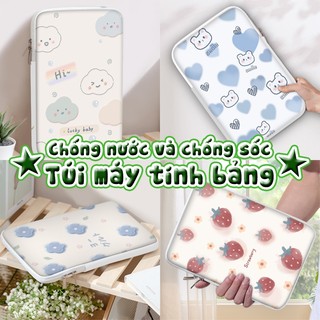 Túi Da pu Đựng Máy Tính Bảng / ipad 10 / 11 / 12 / 13 / 14 / 15inch Chống Sốc Họa Tiết Dâu Tây diy