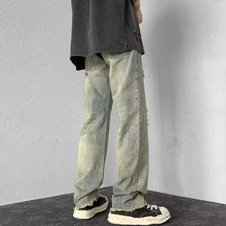 Quần jeans Dài Phối Vết Rách Cá Tính Thời Trang Cho Nam