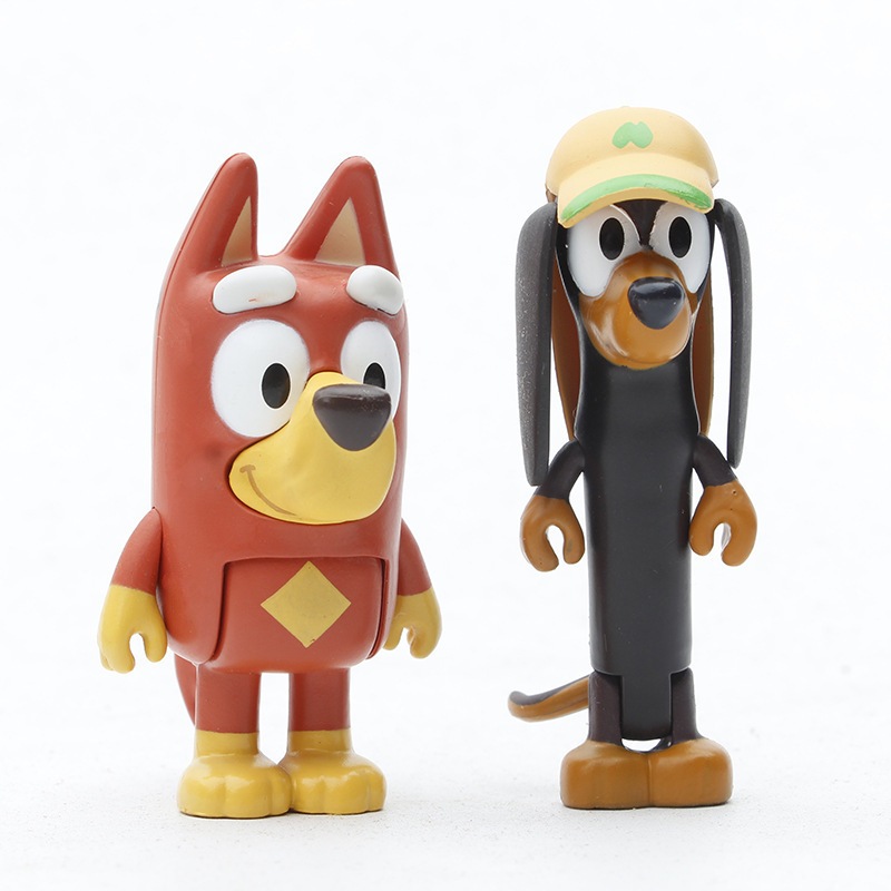 Set 8 Mô Hình Mô Phỏng Nhân Vật Phim Hoạt Hình bluey and friends 6-8cm