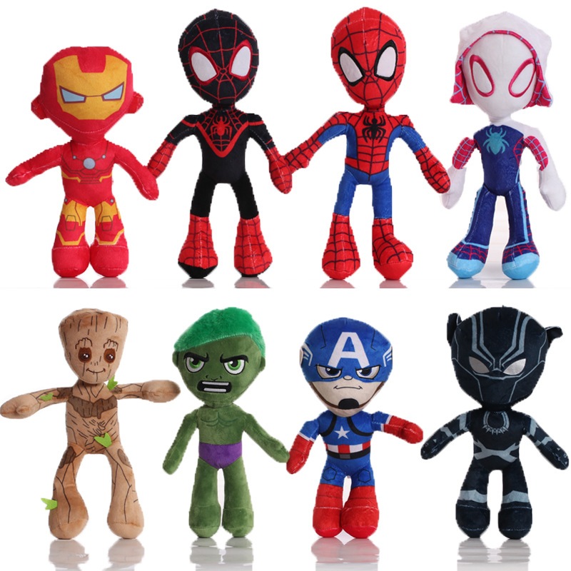 Búp Bê Nhồi Bông 18 Kiểu marvel the avengers Spiderman black panther iron man hulk groot captain america Làm Quà Sinh Nhật Cho Bé