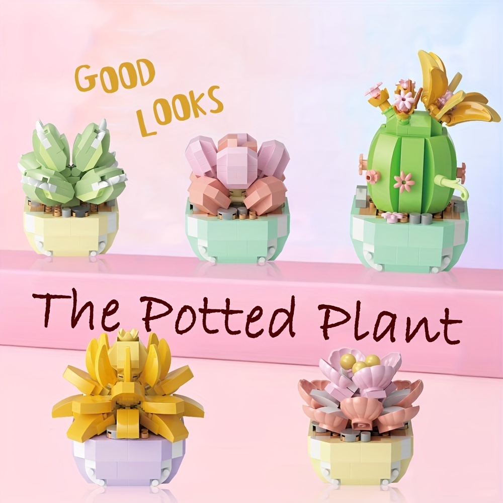 Bộ Đồ Chơi Lắp Ráp Cây Xương Rồng gypsophila bonsai Lãng Mạn diy