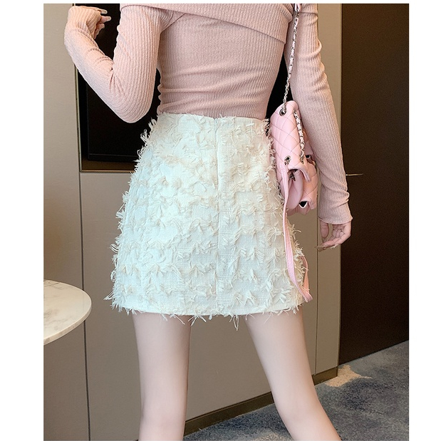 SUXI Chân Váy Chữ a Lưng Cao Màu Trơn Thời Trang Nữ Tính