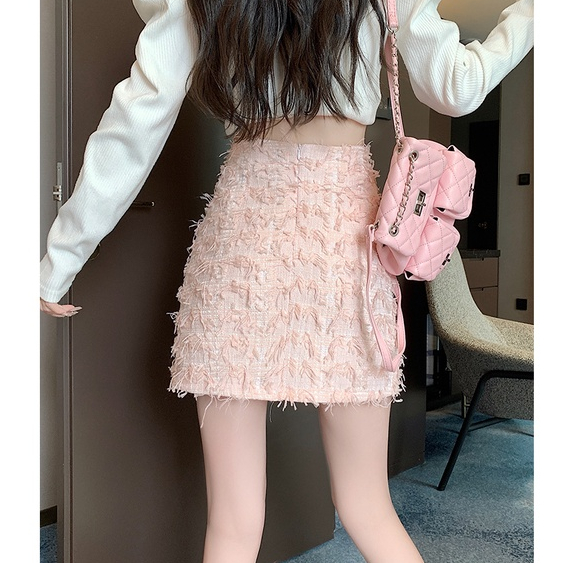 SUXI Chân Váy Chữ a Lưng Cao Màu Trơn Thời Trang Nữ Tính