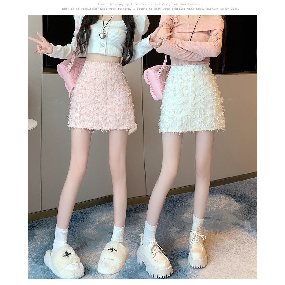 SUXI Chân Váy Chữ a Lưng Cao Màu Trơn Thời Trang Nữ Tính