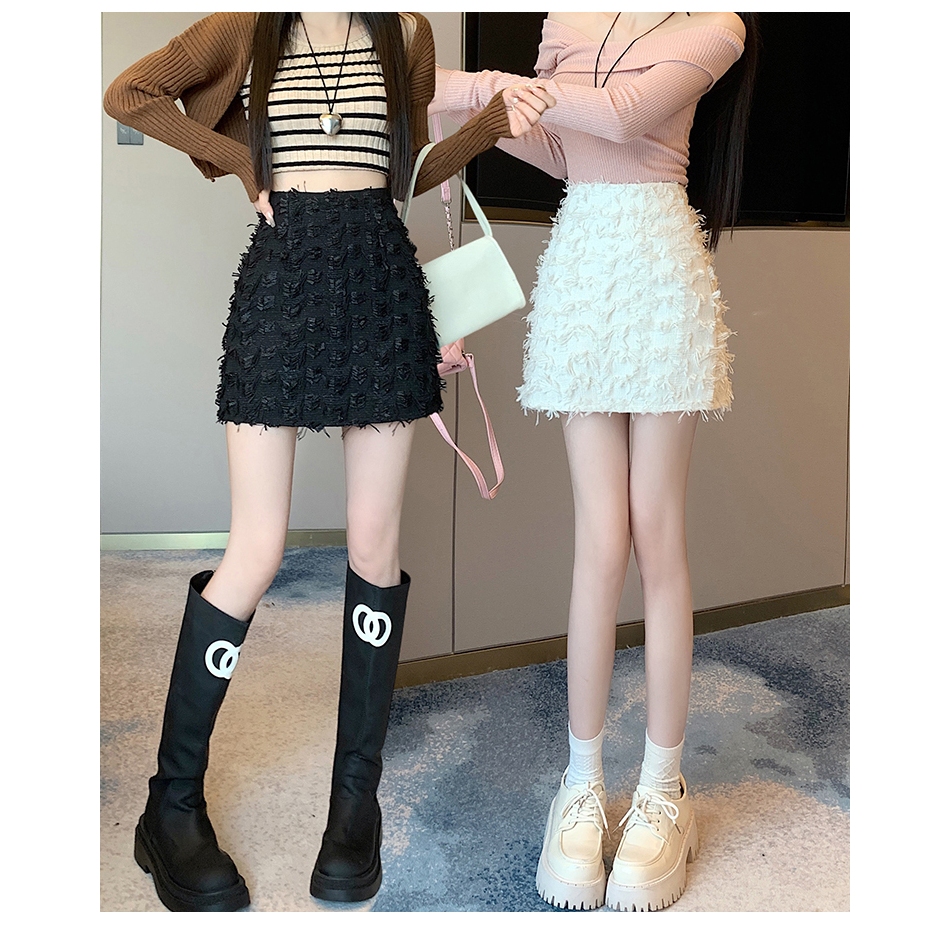 SUXI Chân Váy Chữ a Lưng Cao Màu Trơn Thời Trang Nữ Tính