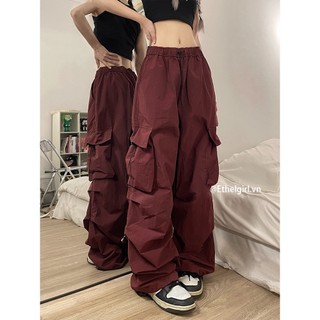 Ethelgirl 5 màu Mỹ Vintage Cao Cấp Dây Rút Quần Hàng Hóa Thường Ngày Thẳng Nữ Quần Áo Quần