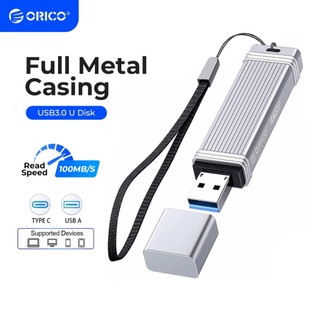 ORICO Usb 3.0 Đĩa U 32GB 64GB 128GB 256GB USB C Bằng Kim Loại Chống Nước Hỗ Trợ Windows Linux MacOS iPadOS Cho Học Sinh / Văn Phòng (U3-I)