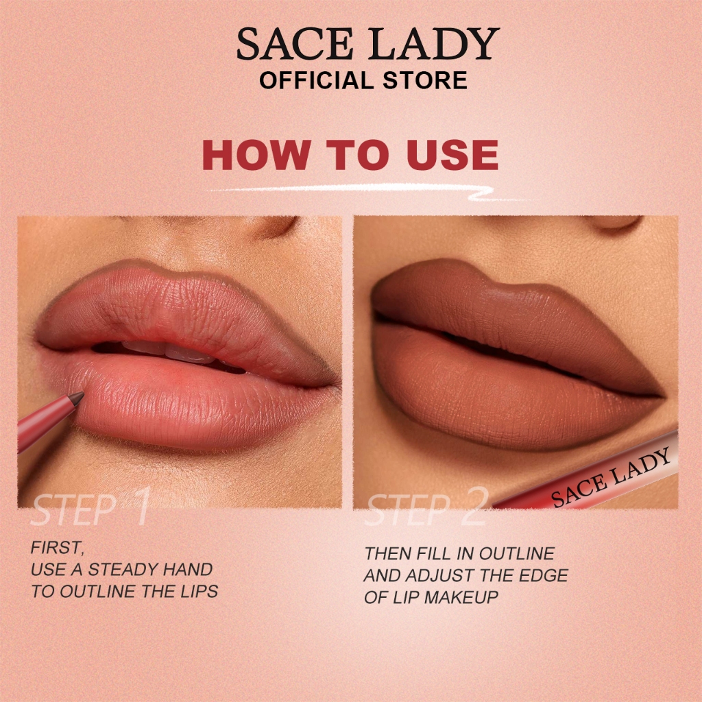 SACE LADY Chì Kẻ Viền Môi Đa Năng Trang Điểm Chuyên Nghiệp