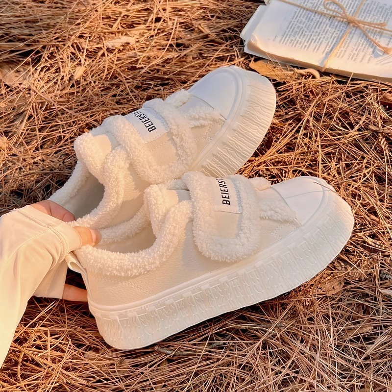 Cosy_Zone  Dép bông Dép Lông giày thể thao nữ ĐẾ CAO SU Tiện dụng Thể thao và thời trang FMR23B0R49 47Z231120