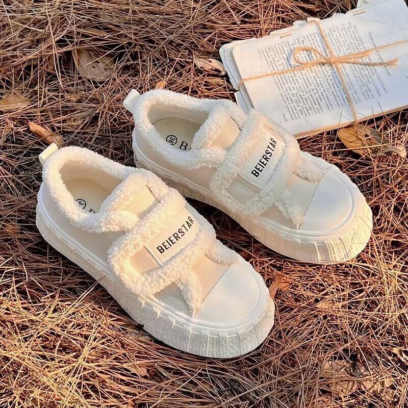 Cosy_Zone  Dép bông Dép Lông giày thể thao nữ ĐẾ CAO SU Tiện dụng Thể thao và thời trang FMR23B0R49 47Z231120