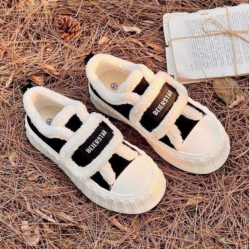 Cosy_Zone  Dép bông Dép Lông giày thể thao nữ ĐẾ CAO SU Tiện dụng Thể thao và thời trang FMR23B0R49 47Z231120