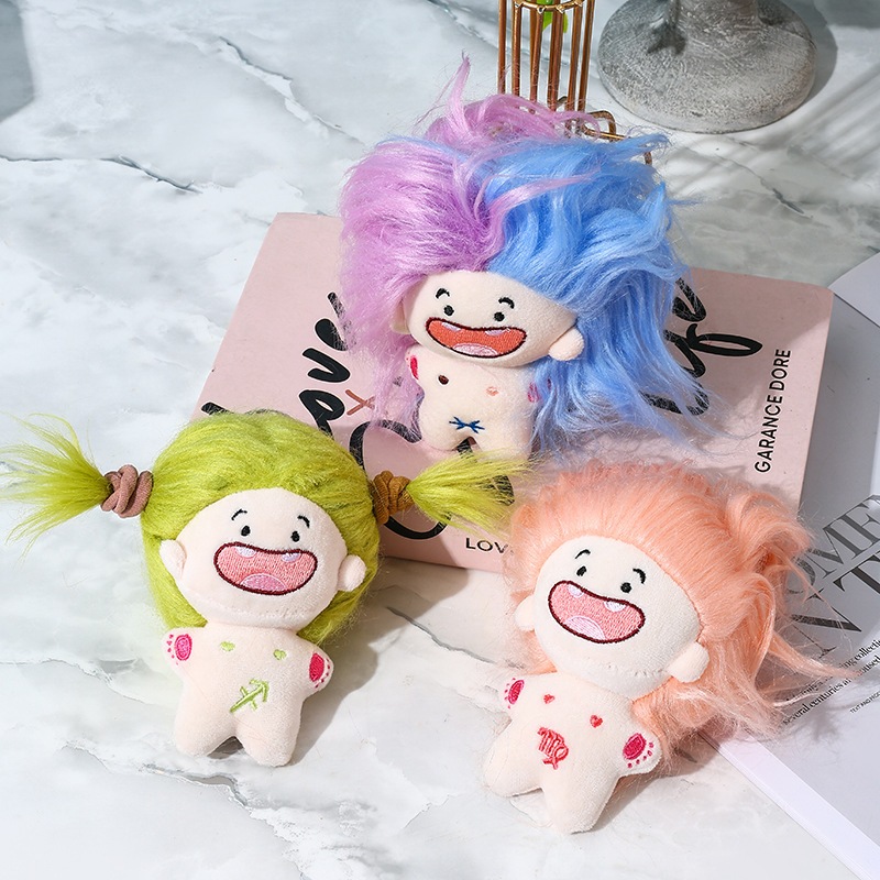 Búp bê nhồi bông 10cm Búp Bê Nhồi Bông Hình Chòm Sao Tóc Dài 10cm Dễ Thương