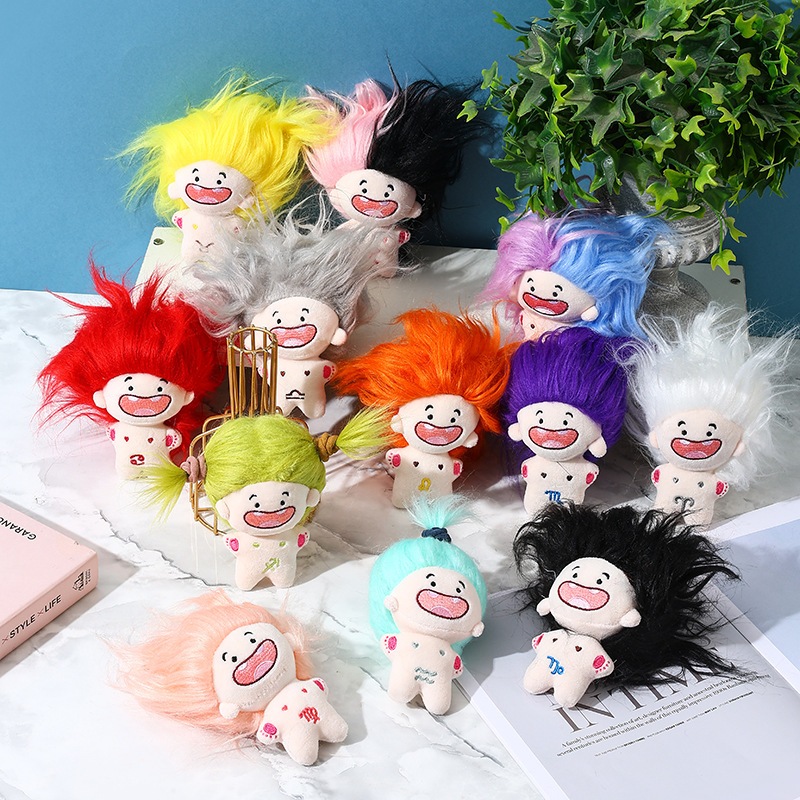 Búp bê nhồi bông 10cm Búp Bê Nhồi Bông Hình Chòm Sao Tóc Dài 10cm Dễ Thương