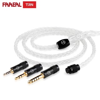 Cáp thay thế FAAEAL TRN T3 PRO Cáp bạc nguyên chất 8 lõi 2.5 / 3.5MM có đầu nối MMCX / 2PIN Dây tai nghe nâng cấp