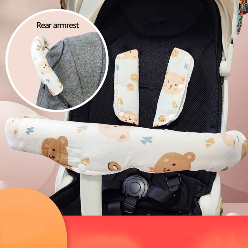 Khăn cotton 3 Lớp Gắn Tay Vịn Xe Đẩy Em Bé An Toàn