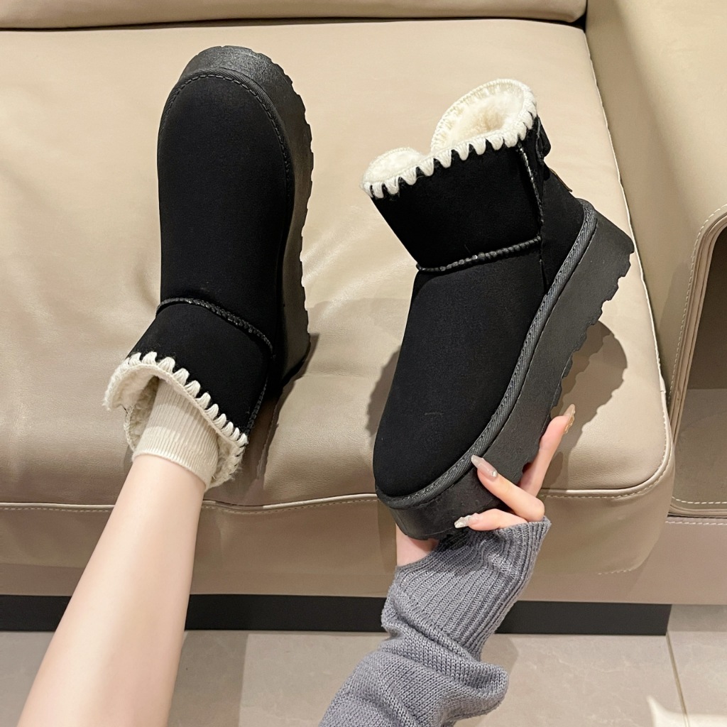 Giày Bốt Đi Tuyết Lót Nhung cotton Dày Dặn Giữ Ấm Mùa Đông Phong Cách Mới Cho Nữ