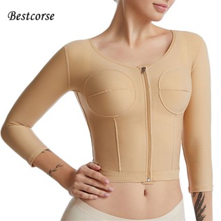 Bestcorse XXS nâng ngực áo ngực có gọng sau phẫu thuật Nén Hút Mỡ May Mặc Bộ Đồ định hình Tummy Tráng Cho Hoạt động Phẫu Thuật Ngực Shapewear Phụ Nữ Hàng Đầu Với Tay Áo Cánh Tay Mỏng Hơn ống bó tay Cho Phụ Nữ Giảm Béo Mỏng Gen nịt bụng cỡ lỡn