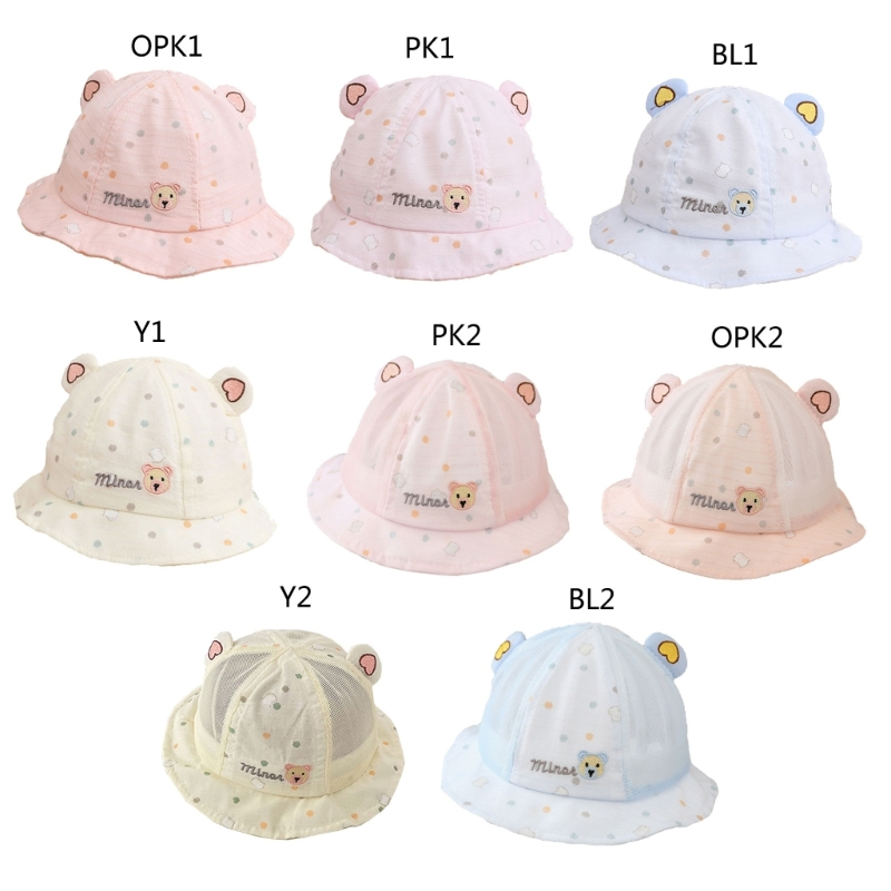 Nón Tai Bèo Chất Liệu Cotton Chống Nắng Thời Trang Mùa Hè Cho Bé Trai Và Gái 3-12 Tháng Tuổi