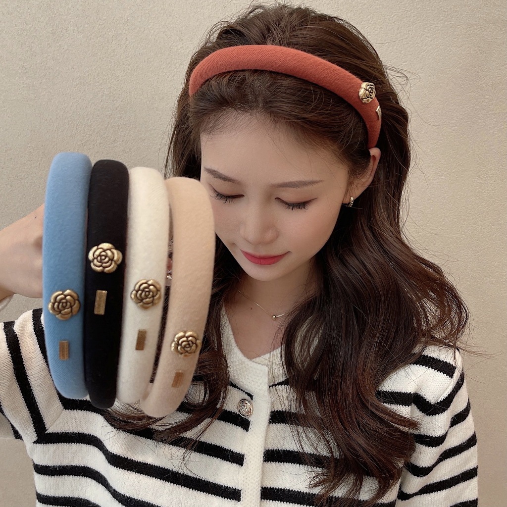 Băng Đô Cài Tóc Rửa Mặt Hình Đầu Lâu Hoa Trà Mẫu Mới 2022