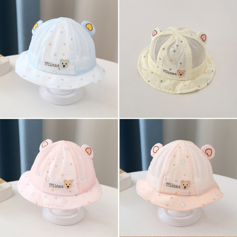 Nón Tai Bèo Chất Liệu Cotton Chống Nắng Thời Trang Mùa Hè Cho Bé Trai Và Gái 3-12 Tháng Tuổi