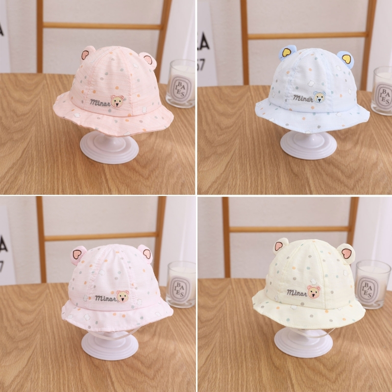 Nón Tai Bèo Chất Liệu Cotton Chống Nắng Thời Trang Mùa Hè Cho Bé Trai Và Gái 3-12 Tháng Tuổi