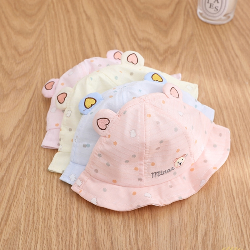Nón Tai Bèo Chất Liệu Cotton Chống Nắng Thời Trang Mùa Hè Cho Bé Trai Và Gái 3-12 Tháng Tuổi