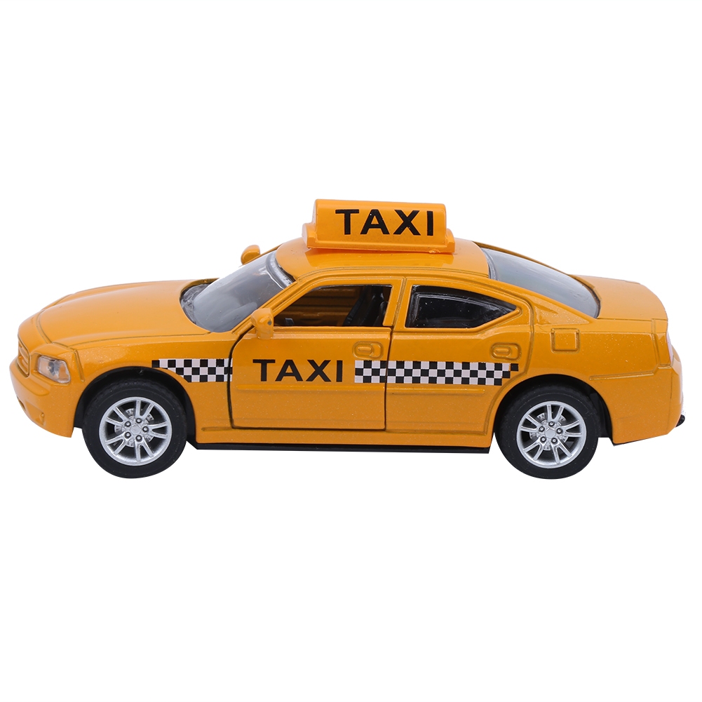 ● BabyGo 1:32 Mô hình taxi kéo hợp kim mô phỏng cao với hiệu ứng ánh sáng âm nhạc