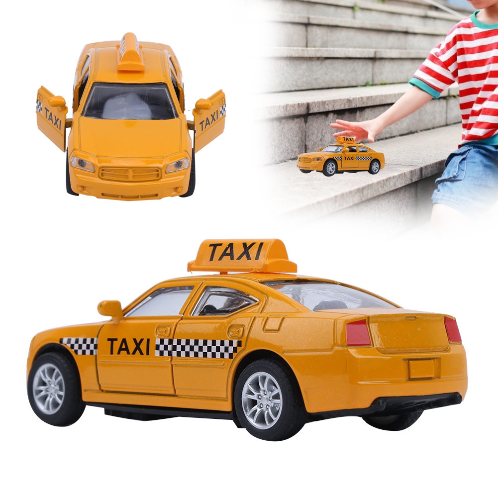 ● BabyGo 1:32 Mô hình taxi kéo hợp kim mô phỏng cao với hiệu ứng ánh sáng âm nhạc