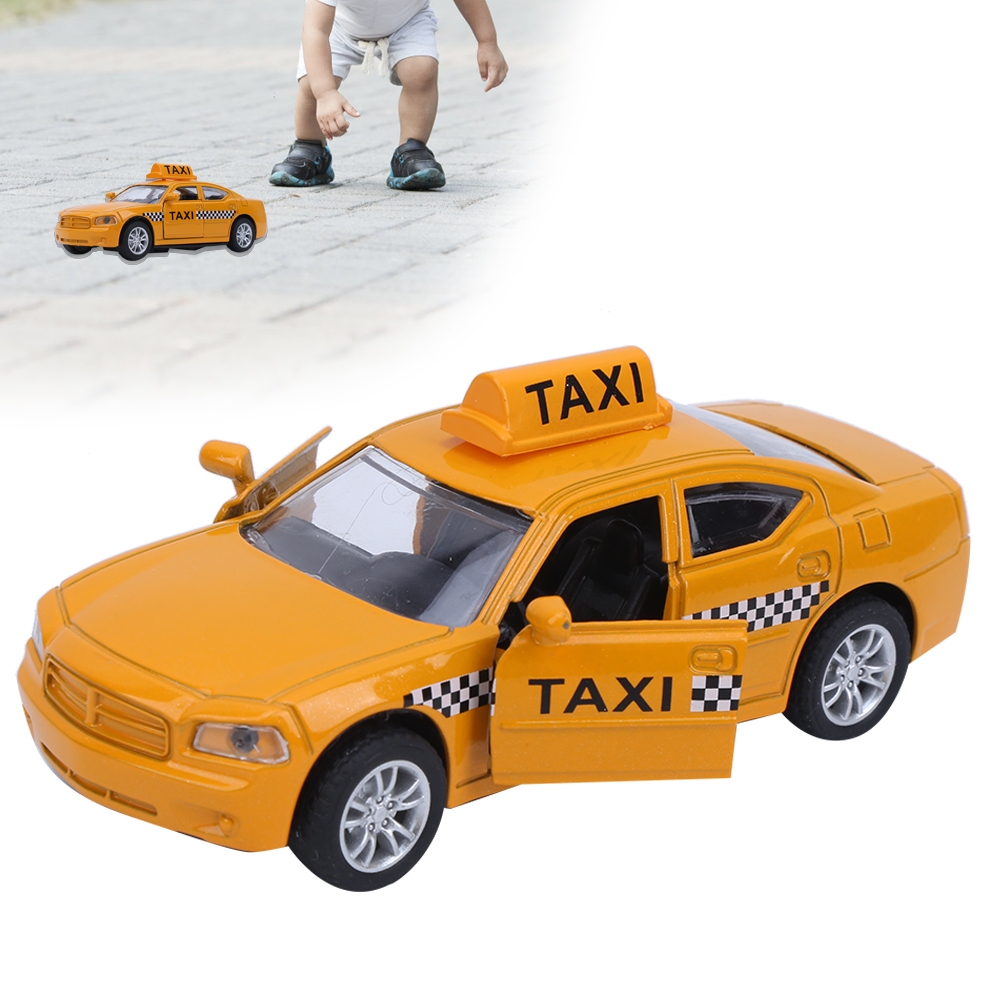 ● BabyGo 1:32 Mô hình taxi kéo hợp kim mô phỏng cao với hiệu ứng ánh sáng âm nhạc