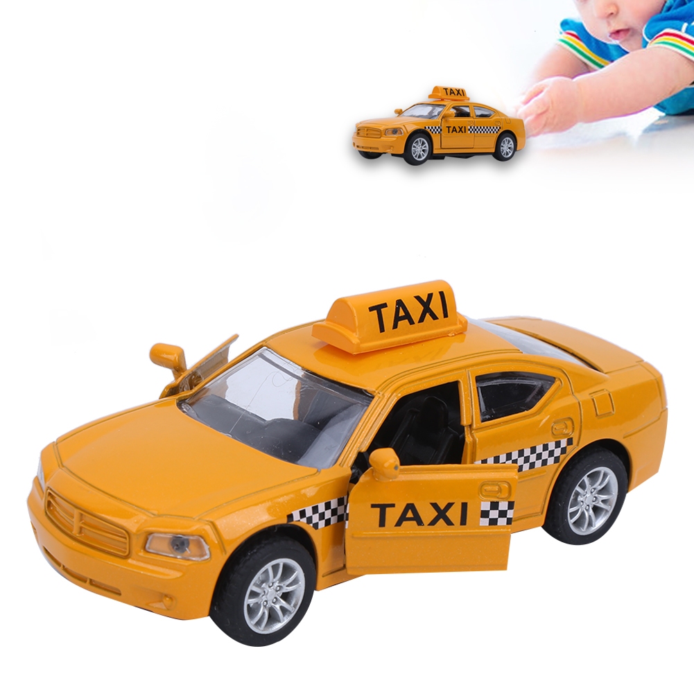 ● BabyGo 1:32 Mô hình taxi kéo hợp kim mô phỏng cao với hiệu ứng ánh sáng âm nhạc