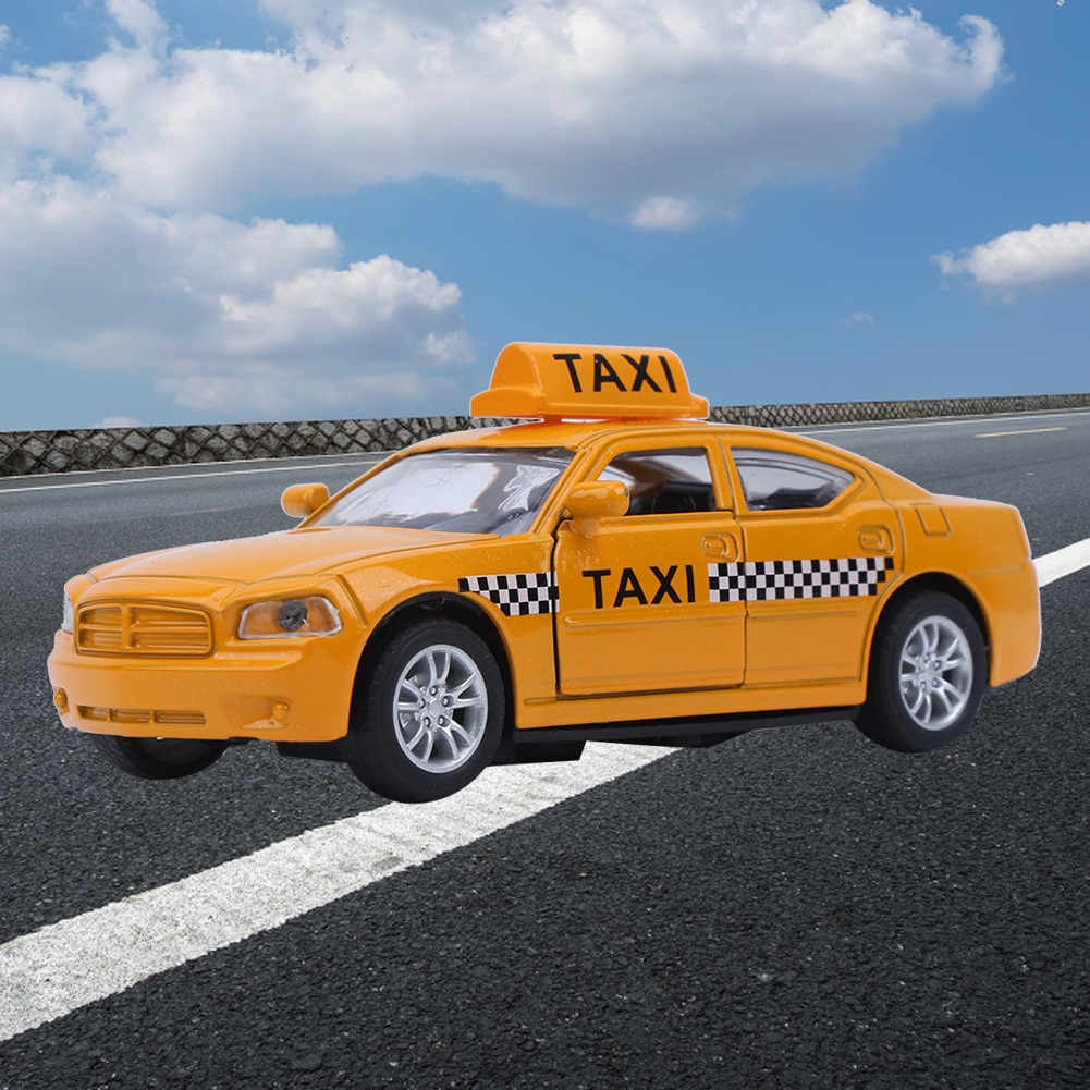 ● BabyGo 1:32 Mô hình taxi kéo hợp kim mô phỏng cao với hiệu ứng ánh sáng âm nhạc