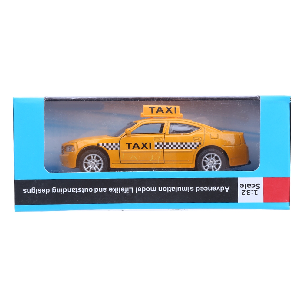● BabyGo 1:32 Mô hình taxi kéo hợp kim mô phỏng cao với hiệu ứng ánh sáng âm nhạc